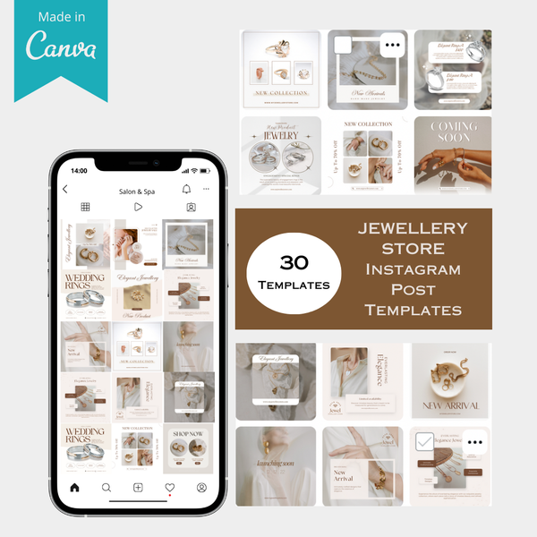 30 Jewellery Store Instagram Post Canva Templates