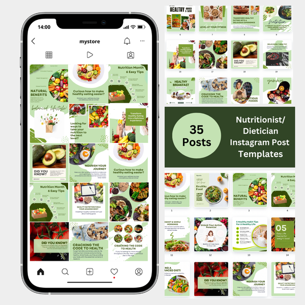 35 Nutritionist/Dietician Instagram Post Templates