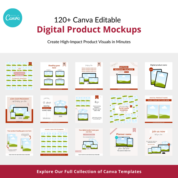 120+ Canva Editable Digital Product Mockups