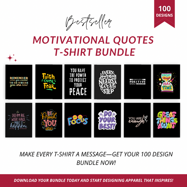 Inspirational & Motivational Quotes T-Shirt Design Bundle