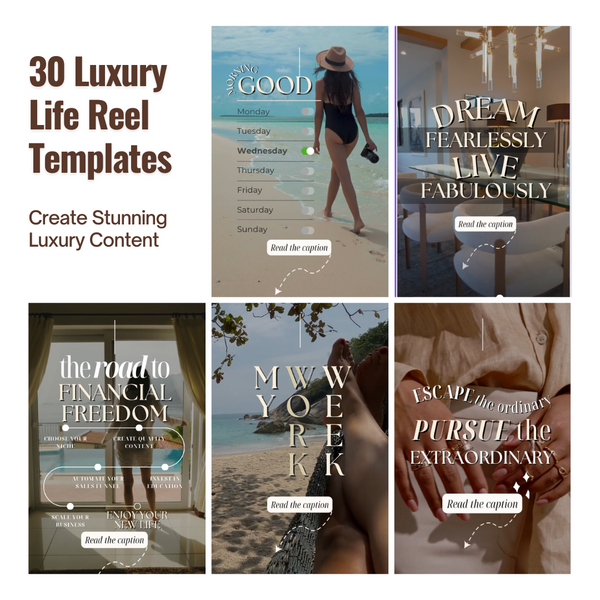 30 Luxury Life Reels Templates (Canva Editable)
