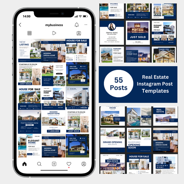 55 Real Estate Instagram Post Templates - Canva Editable