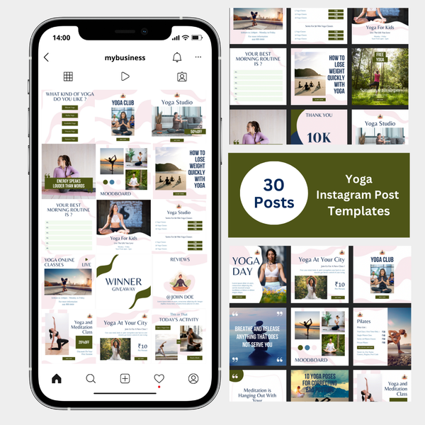 30 Yoga Instagram Post Templates