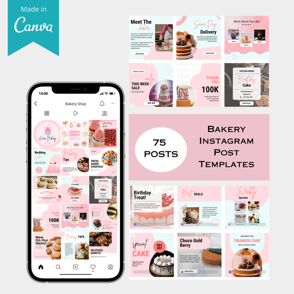 75 Bakery Instagram Post Templates